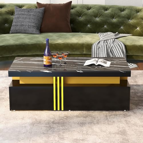 Changed Materials and Pictures Moderner rechteckiger Couchtisch mit Hochglanzplatte mit 2 Holzschubladen, marmorierte Tischplatte, für Wohnzimmer, 100 * 50 * 40 cm Changed Materials and Pictures Moderner rechteckiger Couchtisch mit Hochglanzplatte mit 2 Holzschubladen, marmorierte Tischplatte, für Wohnzimmer, 100 * 50 * 40 cm von Crlnaup