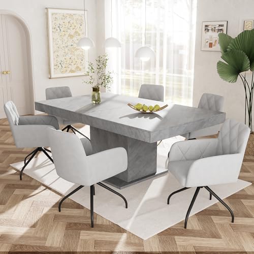 Crlnaup 2er Set 360° Drehbarer Esszimmerstühle mit Rautenmuster,Gepolsterter Sessel mit 4 Metallbeinen,Moderner Lounge-Stuhl,Wohnzimmerstuhl für Shlafzimmer,Arbeitzimmer,Lendenwirbelstütze,Samt,Grau Crlnaup 2er Set 360° Drehbarer Esszimmerstühle mit Rautenmuster,Gepolsterter Sessel mit 4 Metallbeinen,Moderner Lounge-Stuhl,Wohnzimmerstuhl für Shlafzimmer,Arbeitzimmer,Lendenwirbelstütze,Samt,Grau von Crlnaup