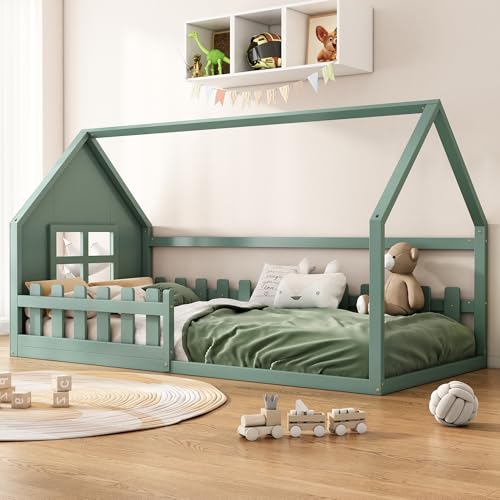 Crlnaup 90 * 200cm Flachbett, Kinderbett, Hausleiste, Grün Crlnaup 90 * 200cm Flachbett, Kinderbett, Hausleiste, Grün von Crlnaup