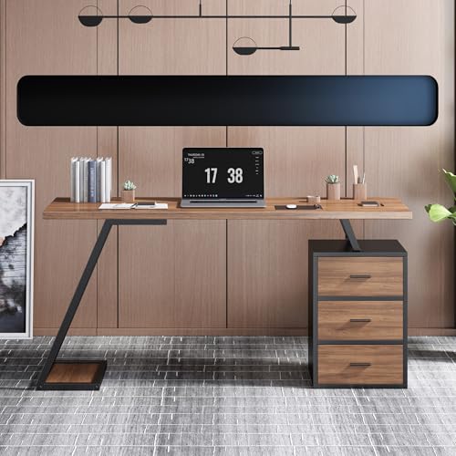 Crlnaup Bürotisch Arbeitstisch Ablage Basteltisch Industrial Schreibtisch 138.5cm mit 3 Schubladen Crlnaup Bürotisch Arbeitstisch Ablage Basteltisch Industrial Schreibtisch 138.5cm mit 3 Schubladen von Crlnaup