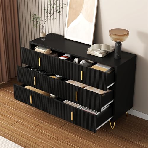 Crlnaup Elegantes Sideboard mit modernem Design, Kommode und viel Stauraum, goldene Griffe von Crlnaup