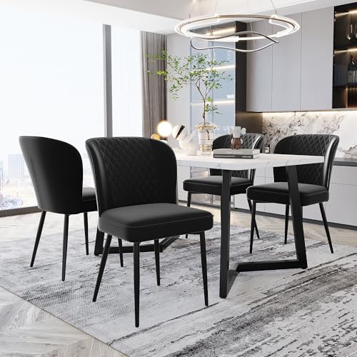 Crlnaup Essgruppe,(Set,117×68×75cm Esstisch mit 4 Stühlen),Moderner Küchentisch Set,Schwarz Samt Esszimmerstühle,Polsterstuhl Design Stuhl mit Rückenlehne,MDF Tischplatte in Weißer,Schwarz Tischbeine von Crlnaup