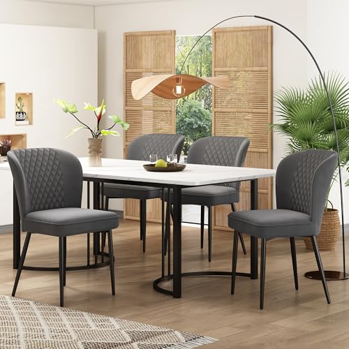 Crlnaup Essgruppe,Moderner Küchentisch Set,Dunkelgrau Samt Esszimmerstühle, Polsterstuhl Design Stuhl mit Rückenlehne,MDF Tischplatte in Weißer,Schwarz Tischbeine Crlnaup Essgruppe,Moderner Küchentisch Set,Dunkelgrau Samt Esszimmerstühle, Polsterstuhl Design Stuhl mit Rückenlehne,MDF Tischplatte in Weißer,Schwarz Tischbeine von Crlnaup