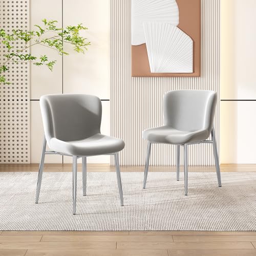 Crlnaup Esszimmerstuhl aus Samt, Wohnzimmer, 2er-Set, Schlafzimmer, Einzelner Deluxe Wohn- und Schlafzimmersessel, Loungesessel mit Vier Metallfüßen, Grau Crlnaup Esszimmerstuhl aus Samt, Wohnzimmer, 2er-Set, Schlafzimmer, Einzelner Deluxe Wohn- und Schlafzimmersessel, Loungesessel mit Vier Metallfüßen, Grau von Crlnaup