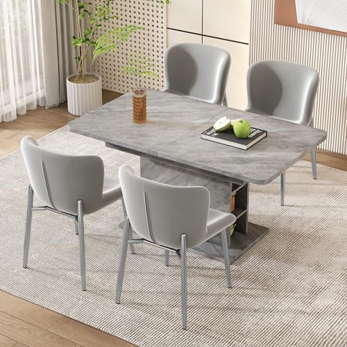 Crlnaup Esszimmerstuhl aus Samt, Wohnzimmer, 4er-Set, Schlafzimmer, Einzelner Deluxe Wohn- und Schlafzimmersessel, Loungesessel mit Vier Metallfüßen, Grau Crlnaup Esszimmerstuhl aus Samt, Wohnzimmer, 4er-Set, Schlafzimmer, Einzelner Deluxe Wohn- und Schlafzimmersessel, Loungesessel mit Vier Metallfüßen, Grau von Crlnaup