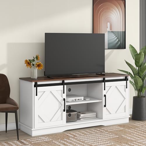 Crlnaup Großer TV-Schrank TV Stand Sideboard Entertainment Center mit 2 klassischen Schiebetüren Einstellbare Regale für Wohnzimmer Esszimmer Landhaus Modernes Design 150 * 40 * 60cm Crlnaup Großer TV-Schrank TV Stand Sideboard Entertainment Center mit 2 klassischen Schiebetüren Einstellbare Regale für Wohnzimmer Esszimmer Landhaus Modernes Design 150 * 40 * 60cm von Crlnaup