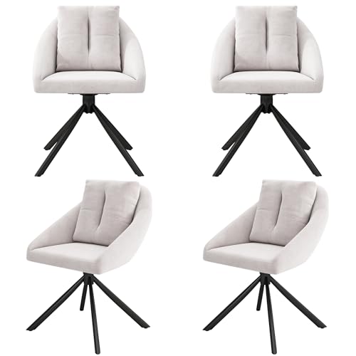 Crlnaup Moderner Beiger Samtstuhl, stilvoller und bequemer drehbarer Esszimmerstuhl, atmungsaktiver Samtstoff, ergonomisches Design, eleganter Grauer Drehstuhl-Vier Stühle Crlnaup Moderner Beiger Samtstuhl, stilvoller und bequemer drehbarer Esszimmerstuhl, atmungsaktiver Samtstoff, ergonomisches Design, eleganter Grauer Drehstuhl-Vier Stühle von Crlnaup