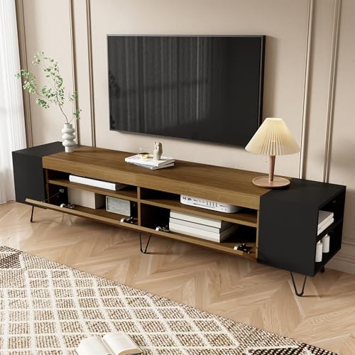 Crlnaup Moderner TV-Schrank, Schwarz und Holzoptik – Länge 180 cm Crlnaup Moderner TV-Schrank, Schwarz und Holzoptik – Länge 180 cm von Crlnaup