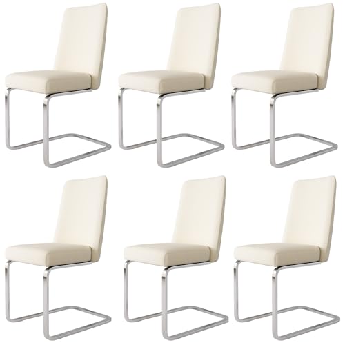 Crlnaup Samt-Esszimmerstuhl, 6er-Set, luxuriös, Wohnzimmer, Schlafzimmer, Lounge-Sessel, Diamant-Rücken-Design, mit silbernen Metall-Stützbeinen, Beige Crlnaup Samt-Esszimmerstuhl, 6er-Set, luxuriös, Wohnzimmer, Schlafzimmer, Lounge-Sessel, Diamant-Rücken-Design, mit silbernen Metall-Stützbeinen, Beige von Crlnaup