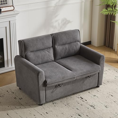 Crlnaup [Schlafsofa mit Schlaffunktion] Modernes 2-Sitzer Sofa/Faltbares Schlafsofa mit Ausziehfunktion/Verstellbare Rückenlehne/Inklusive großer Rückenkissen/Platzsparend für kleine Wohnzimmer von Crlnaup