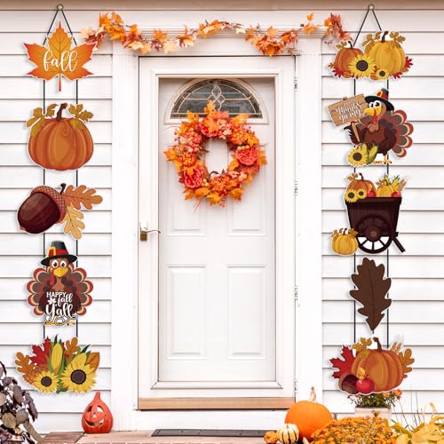 CroBlissful 2 Sets Herbst Thanksgiving Dekorationen Thanksgiving Veranda Banner Türschild Herbst Willkommen Banner für Innen Außen Wand Dankeschenken Dekorationen für Zuhause CroBlissful 2 Sets Herbst Thanksgiving Dekorationen Thanksgiving Veranda Banner Türschild Herbst Willkommen Banner für Innen Außen Wand Dankeschenken Dekorationen für Zuhause von CroBlissful