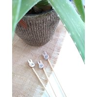 Klitzekleines Häschen, Gartendeko, Pflanzenstecker, Tortenstecker, Gesprenkelte Steinzeug Gartenkunst, Geschenk Für Gärtner, Keramik Häschen von CroakandBloom