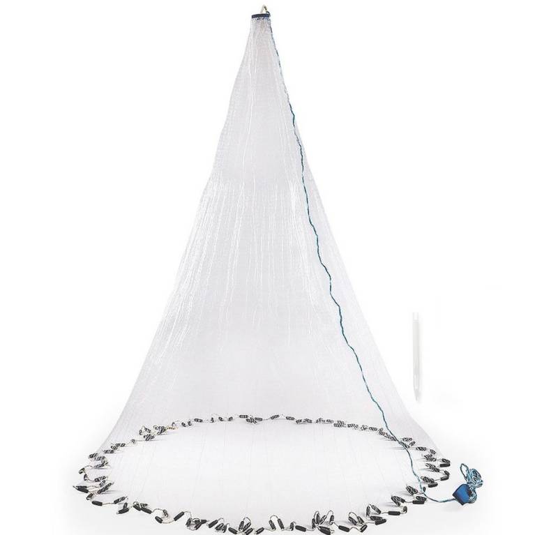 Croch Angelkescher Wurfnetz (1-St), Abfischen Fischernetz Nylon Mesh mit Sinker Durchmesser 3.6M von Croch