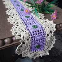 Gehäkelte Tischläufer Spitze Tischset Kommode Schal Elegante Baumwolle Tischdecke Housewarming Geschenk von MarArtCreation