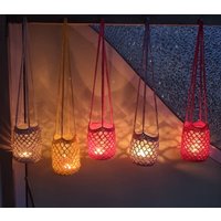 Windlicht, Windlichtglas Umhäkelt, Feenlicht, Teelichthalter von CrochetAke