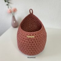 Großer Hängekorb Gehäkelt, Aufbewahrungskorb Zum Aufhängen, Utensilo von CrochetLeeDesign
