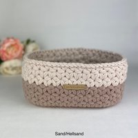 Häkelkorb - 22, 5 cm Breit in Ovaler Form, Aufbewahrungskorb, Utensilo, Kinderzimmer, Geschenk Zur Geburt von CrochetLeeDesign