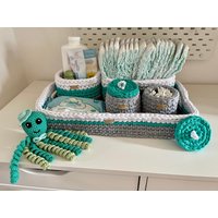 Set Gehäkelte Aufbewahrungskörbe - Kinderzimmer Organisation Aufbewahrungskorb Windelorganisation Babypartygeschenk Geschenk Für Die Neue Mutter von CrochetOxeMyFriend