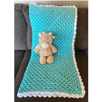 Gehäkelte Mintgrüne Baby Decke von CrochetsforSweetpea