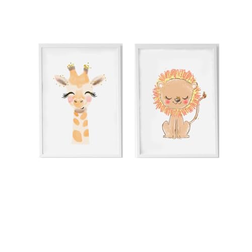 Crochetts Poster, 33 x 43 x 2 cm, Löwe, Giraffe, 2 Stück von Crochetts