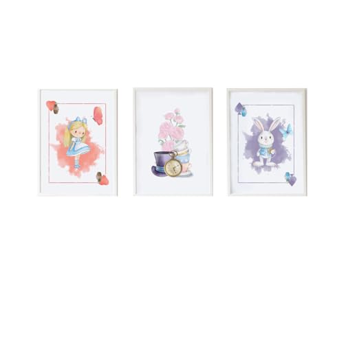 Crochetts Set mit 3 Bildern, Alice, 33 x 43 x 2 cm, Hasenherzen, Mädchen, 3-teilig von Crochetts