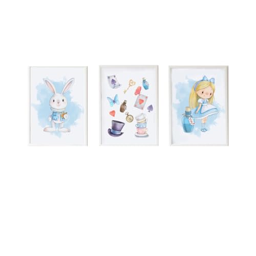 Crochetts Set mit 3 Bildern, Alice, 33 x 43 x 2 cm, Hasenhut für Mädchen, 3-teilig von Crochetts