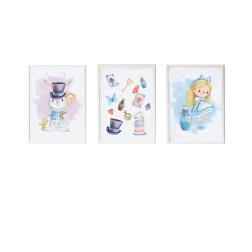 Crochetts Set mit 3 Bildern, Alice, 33 x 43 x 2 cm, Hasenhut für Mädchen, 3-teilig von Crochetts