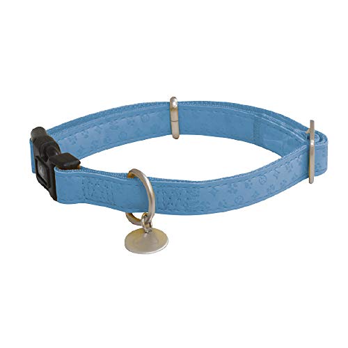 Croci C5080089 Kunstleder Halsband Myl, 35-50 cm x 20 mm, hellblau von Croci