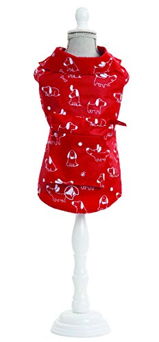 Croci Regenmantel für Hunde, regenfest, Nylon, 35 cm, Rot von Croci