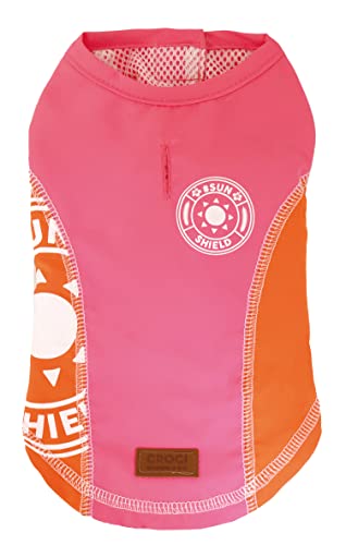 Croci Sunshield Hundebekleidung Anti-UV-Strahlen, Sonnenschutz UPF 50+, Rosa, 45 cm von Croci