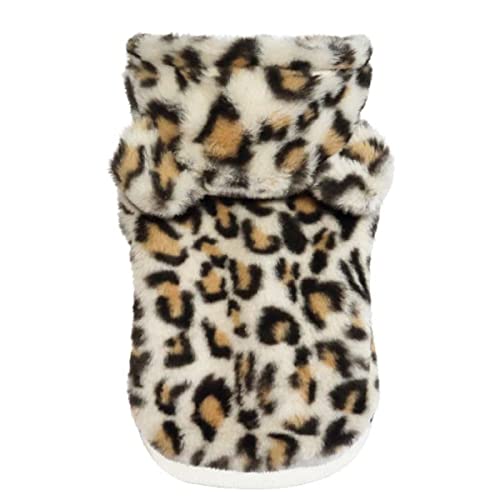 Croci Sweatshirt für Hunde mit Guepard-Kapuze, Rückengröße 25 cm, Öko-Fell, verstellbar mit Klettverschluss, mit Gummizug und Loch für Leine und Geschirr, Leopardenfarbe von Croci