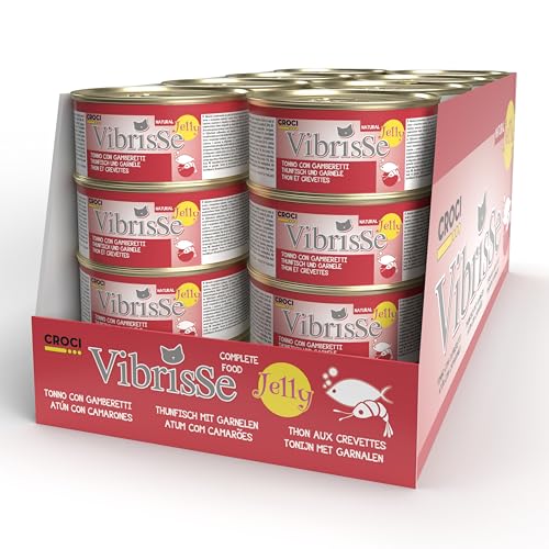 Croci Vibrisse Katzenfutter in Gelee, Thunfisch und Garnelen, leckeres Geleefutter, 24 Dosen à 70 g Croci Vibrisse Katzenfutter in Gelee, Thunfisch und Garnelen, leckeres Geleefutter, 24 Dosen à 70 g von Croci