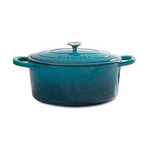 Crock-Pot Artisan Dutch Oven aus emailliertem Gusseisen, rund, 5 Quart, Blaugrün/Ombre von Crock-Pot