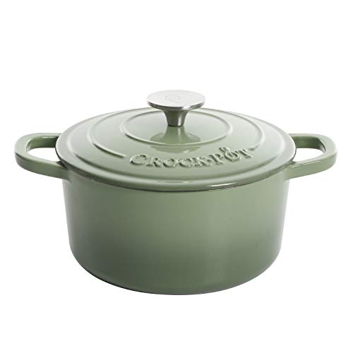 Crock-Pot Artisan Dutch Oven aus emailliertem Gusseisen, rund, 7 Quart, Pistaziengrün von Crock-Pot