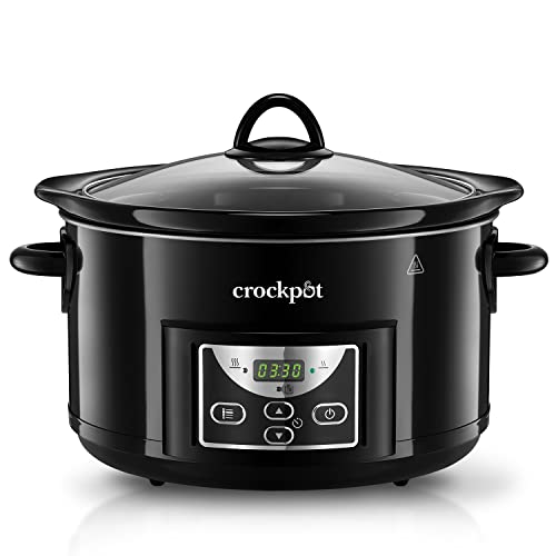 Crockpot Schongarer | 4,7 l (bis zu 5 Personen) | programmierbare Zeitschaltuhr | Schwarz [SCCPRC507B] von Crock-Pot