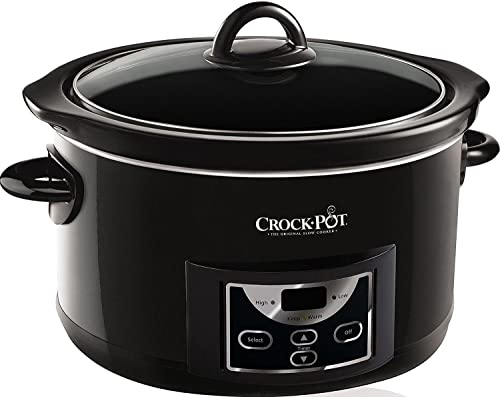 Crock-Pot Schongarer | 4,7 l (bis zu 5 Personen) | programmierbare Zeitschaltuhr | Schwarz [SCCPRC507B] von Crock-Pot