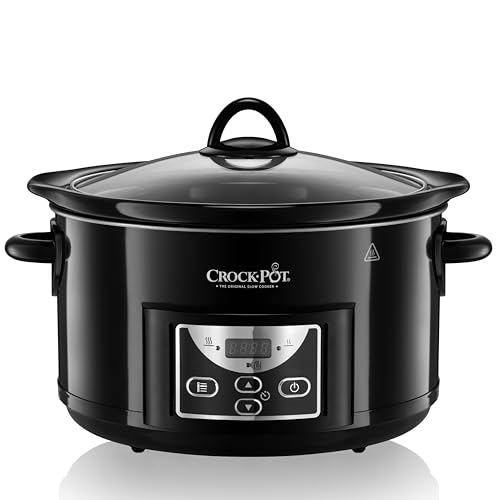 Crock-Pot Schongarer | 4,7 l (bis zu 5 Personen) | programmierbare Zeitschaltuhr | Schwarz [SCCPRC507B] von Crock-Pot