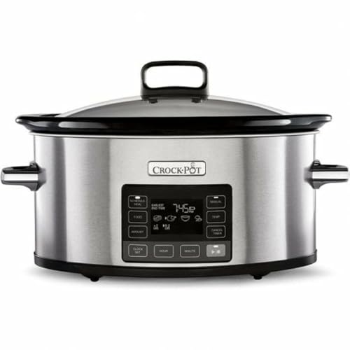 Crock-Pot TimeSelect digitaler Schongarer | mit programmierbarem Timer und digitaler Anzeige | 5,6 l Fassungsvermögen (für 7 Personen und mehr) | Warmhaltefunktion | Edelstahl [CSC066X] von Crock-Pot