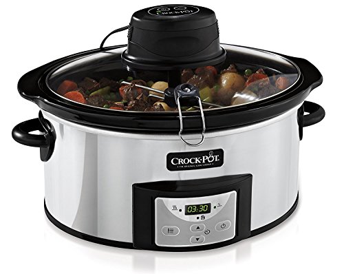 Crockpot Schongarer mit automatischer Rührfunktion | mit programmierbaren Bedienelementen | 5,7 l (für 5–6 Personen) | mit automatischem Mixer | Edelstahl [CSC012X] von Crock-Pot