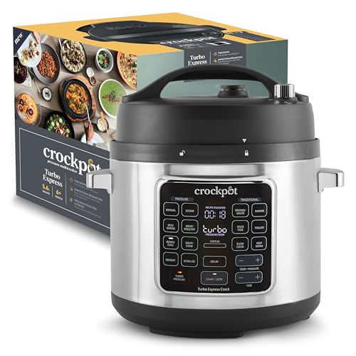 Crockpot Turbo Express Pressure Multicooker | 14-in-1-Funktionen | Slow Cooker, Dampfgarer, Schnellkochtopf und mehr | 5,6 l (mehr als 6 Personen) | Energieeffizient | [CSC062] von Crock-Pot