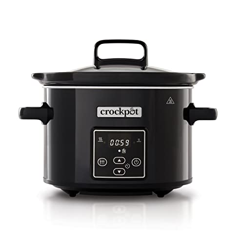 Crockpot Digital-Schongarer Slow Cooker | einstellbare Garzeit | Warmhaltefunktion | 2,4 Liter (1-2 Personen) | Schwarz [CSC061X] von Crock-Pot