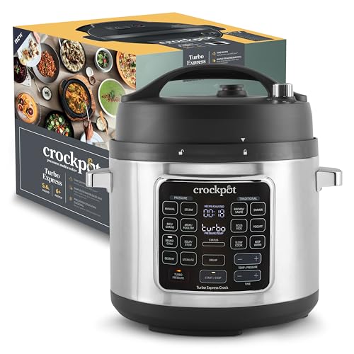 Crockpot Turbo Express Multikocher | 14-in-1-Zubereitungsmöglichkeiten | Schongarer, Dampfreiniger, Schnellkochtopf & mehr | 5,6 l (mehr als 6 Personen) | CSC062X von Crock-Pot