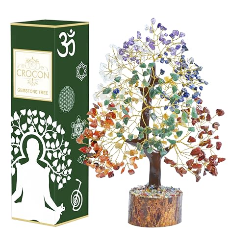 7 Chakra Crystal Tree of Life - Handmade Feng Shui Bonsai, Attract Good Luck - Gemstone Tree, Home Decoration Crystals - Seven Chakra Tree for Positive Energy, Meditation Accessories, Money Tree Gift von Crocon