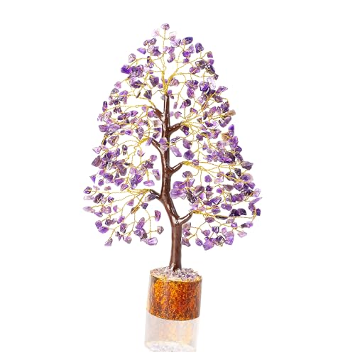 Amethyst Kristall Lebensbaum, Edelsteinbaum Feng Shui Heilkristalle Bonsai Glücksbringer Geburtstagsgeschenk für Frauen und Männer Heim und Bürodekoration Meditation spirituelle Geschenke für Mama von Crocon