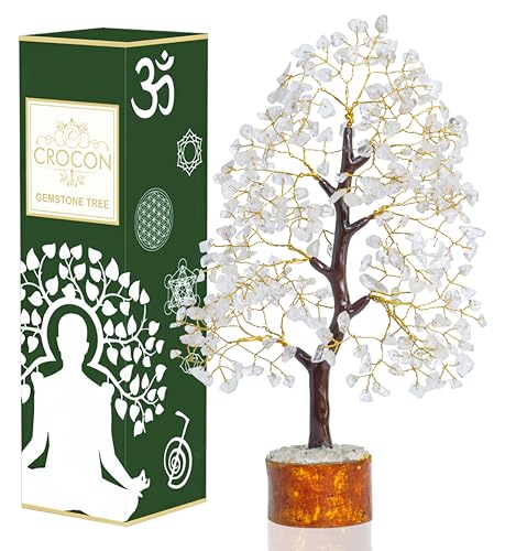 Clear Quartz Crystal Tree of Life - Chakra Tree for Positive Energy, Feng Shui Decor - Gemstone Money Bonsai Tree, Good Luck Healing Crystals - Meditation Stones, Spiritual Unique Gift 10-12" von Crocon