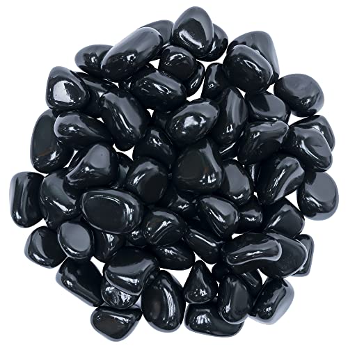 Crocon 1 LB Black Tourmaline Trommelsteine und e Natur in großen Mengen für Reiki-Heile polierte Chakra-Ausgleich HeimdekorationSchwarzer Turmalin Geburtstagsgeschenk für Frauen Größe: 20–25 mm von Crocon
