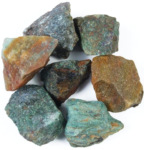 Crocon 1 Pfund Rubin-Kyanit Rohsteine und Kristalle in großen Mengen – Rohedelstein Polieren Edelsteinabbau Chakra-Balancieren Reiki und Kristallheilung Glücksbringer Brunnensteine Wohndeko-Geschenke von Crocon
