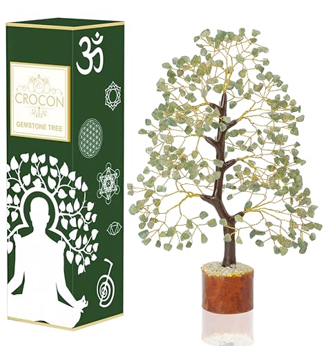 Green Jade Chakra Tree of Life - Crystal Tree for Positive Energy, Feng Shui Home Decor - Handmade Gemstone Tree, Money Tree Bonsai - Green Healing Crystals, Wealth & Good Luck Stones, Spiritual Gift von Crocon