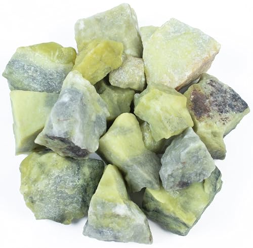 Crocon Serpentin grobe Masse Naturstein roher Edelstein Trommelsteine Polieren Edelstein Bergbau Chakra Ausgleich Reiki Heilung Glück Dekoration Gewicht: ca. 05 kg von Crocon