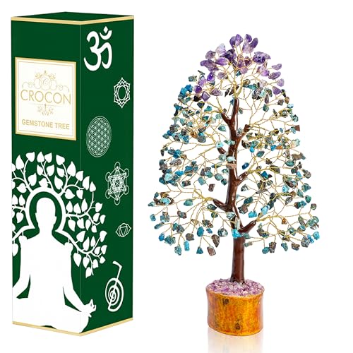 Amethyst & Turquoise Gemstone Tree, Crystal Tree of Life, Feng Shui Bonsai, Money Tree, Healing Tree - Home Decoration, Good Luck Figurine, Gem Tree for Positive Energy, Chakra Tree of Life, Gift von Crocon